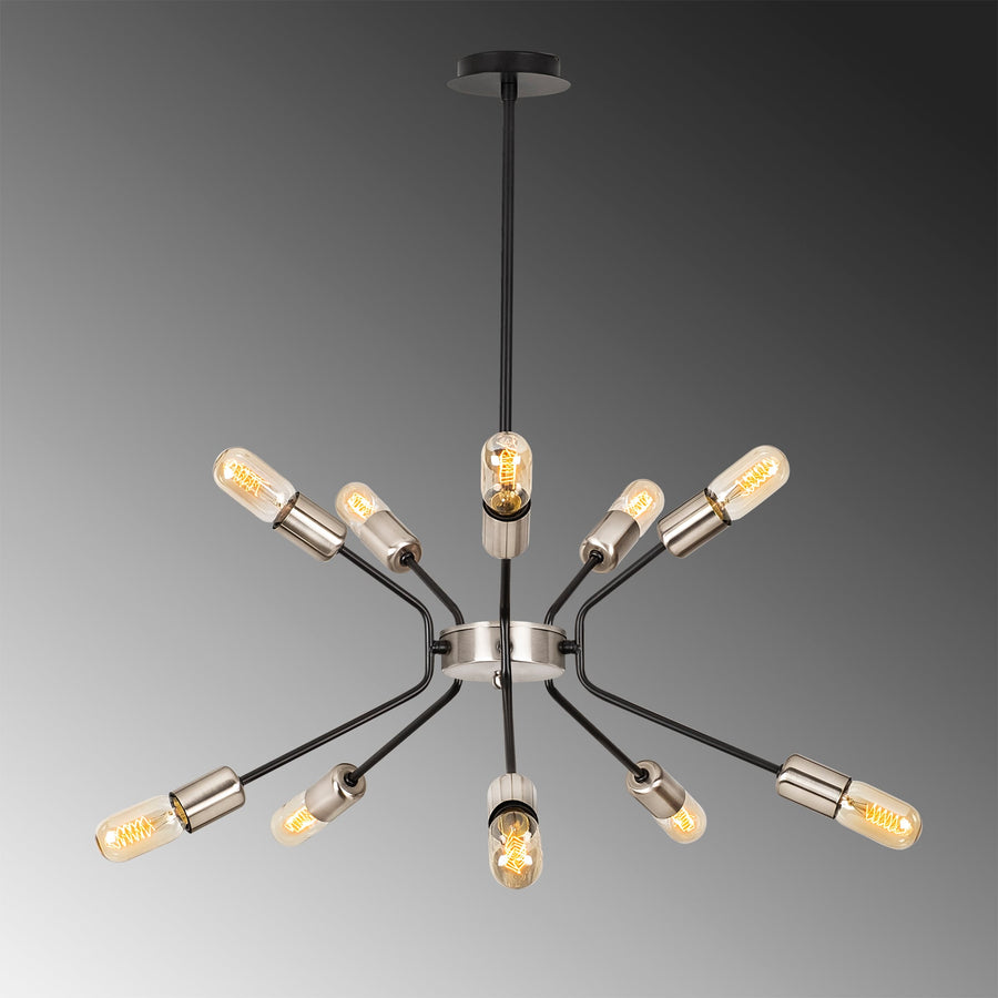 Sputnik 10'lu Avize Metal - Siyah