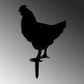 Tavuk Metal Bahçe Dekoru - Siyah