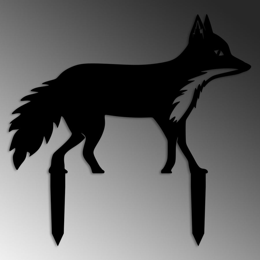 Tilki Metal Bahçe Dekoru - Siyah