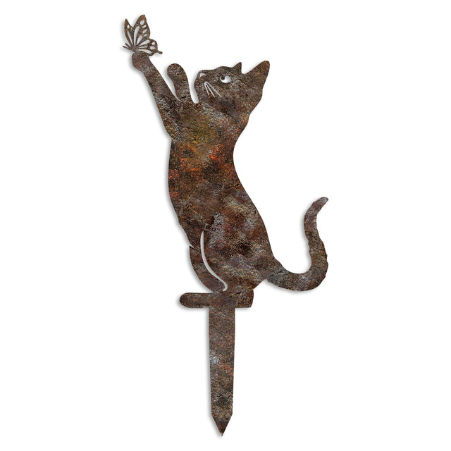 Kedi Metal Bahçe Dekoru - Bakır