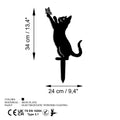 Kedi Metal Bahçe Dekoru - Siyah