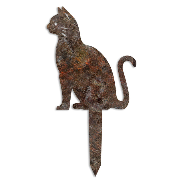 Kedi Metal Bahçe Dekoru - Kahve