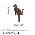 Kedi Metal Bahçe Dekoru - Kahve