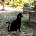 Kedi Metal Bahçe Dekoru - Siyah