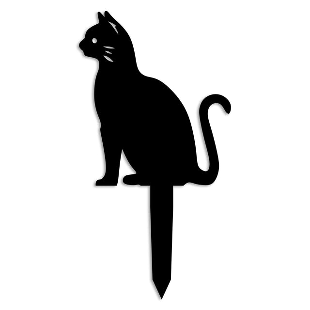 Kedi Metal Bahçe Dekoru - Siyah