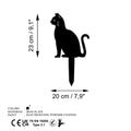 Kedi Metal Bahçe Dekoru - Siyah