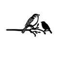 Dal Kuşları Metal Ağaç Dekoru - Siyah