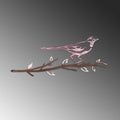 Tek Kuş Renkli Metal Bahçe Panosu - Bakır