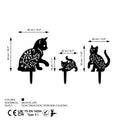 Kedi Ailesi Metal Bahçe Dekoru - Siyah