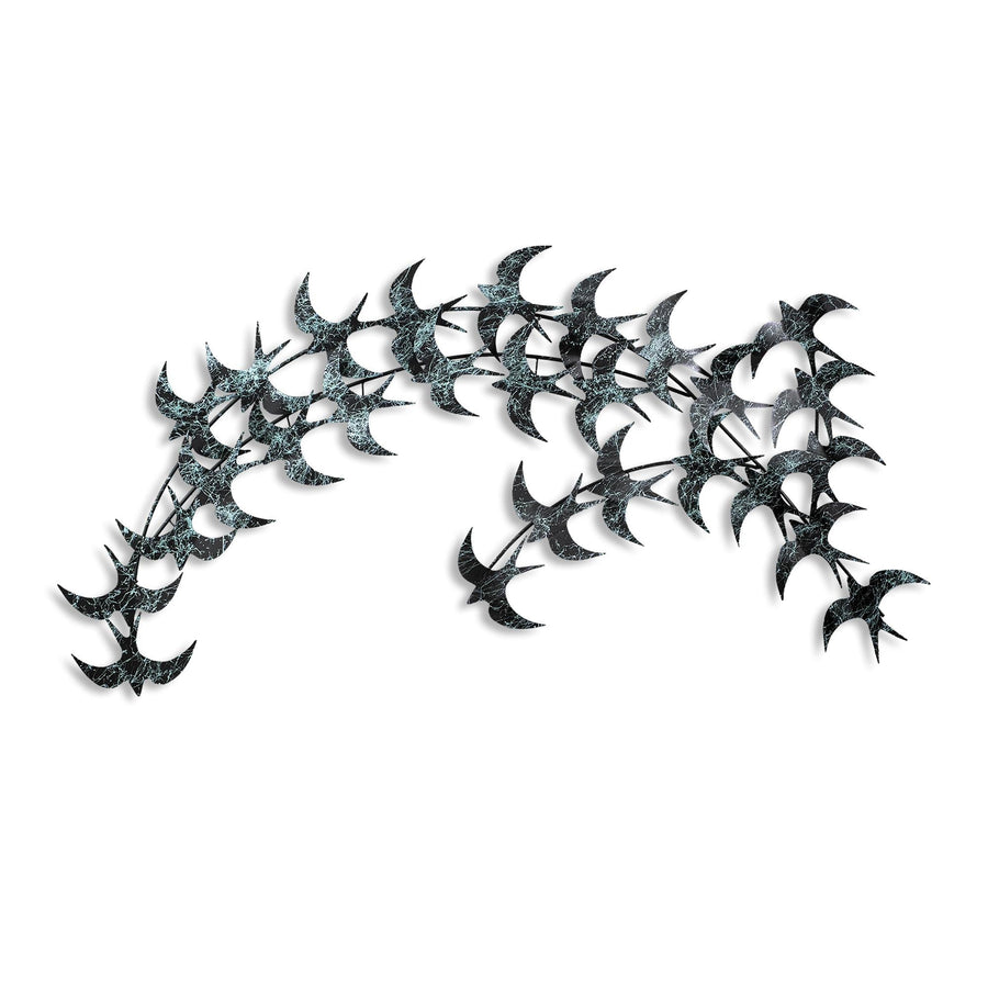 Sürü Halinde Kuş Metal Duvar Panosu - Antrasit
