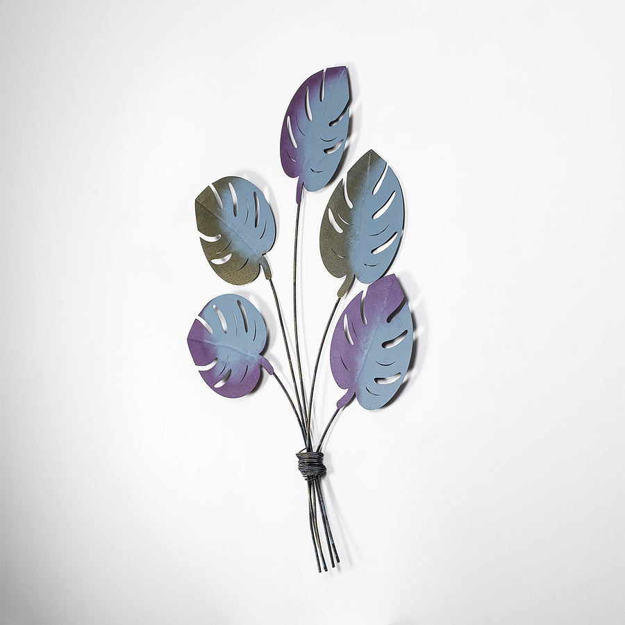 Monstera Demet Metal Duvar Panosu - Cok Renkli