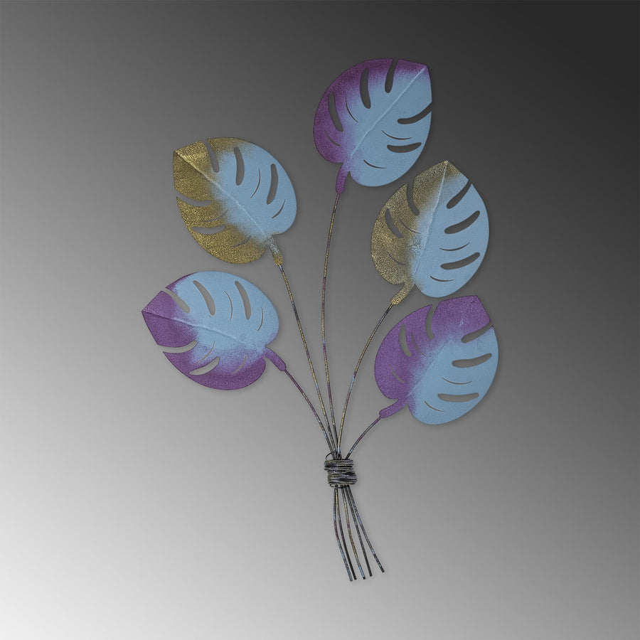 Monstera Demet Metal Duvar Panosu - Cok Renkli