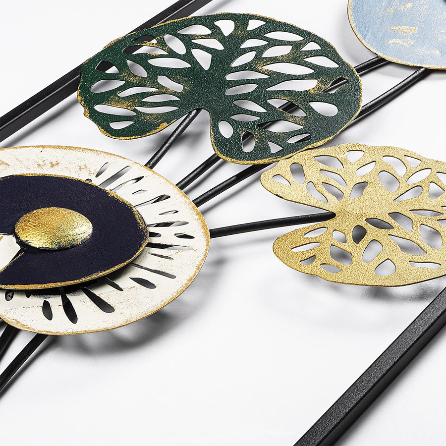 Nilüfer Cicek Metal Duvar Panosu - Cok Renkli