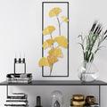 Ginkgo Yaprak Metal Duvar Panosu - Altin