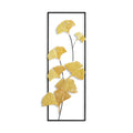 Ginkgo Yaprak Metal Duvar Panosu - Altin