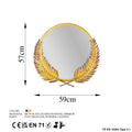Defne Çelenk Metal Ayna - Altın