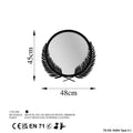 Defne Çelenk Metal Ayna - Siyah