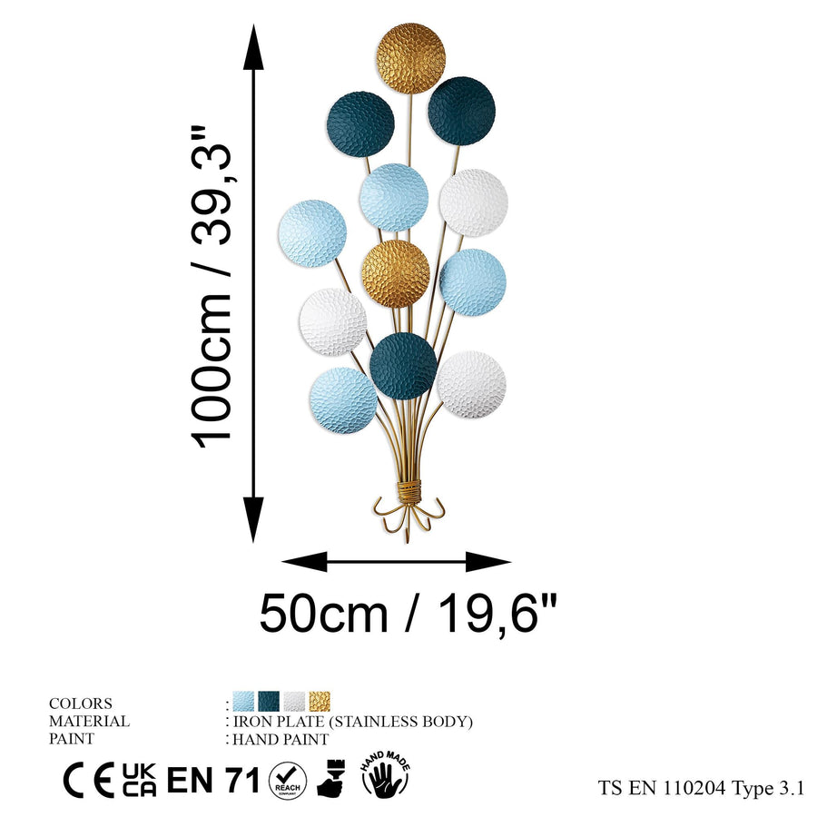 Balon Metal Duvar Askılığı - Cok Renkli