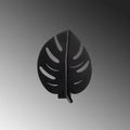 Monstera Yaprak Metal Aplik - Siyah