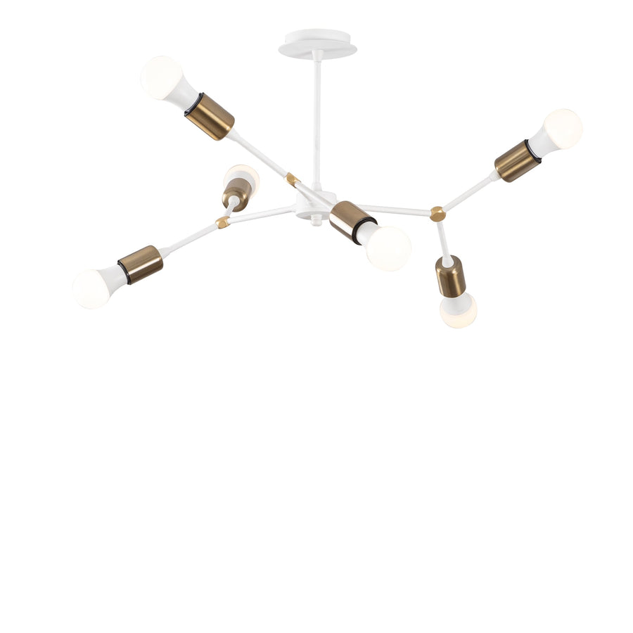 Sputnik 6'lı Metal Avize - Beyaz