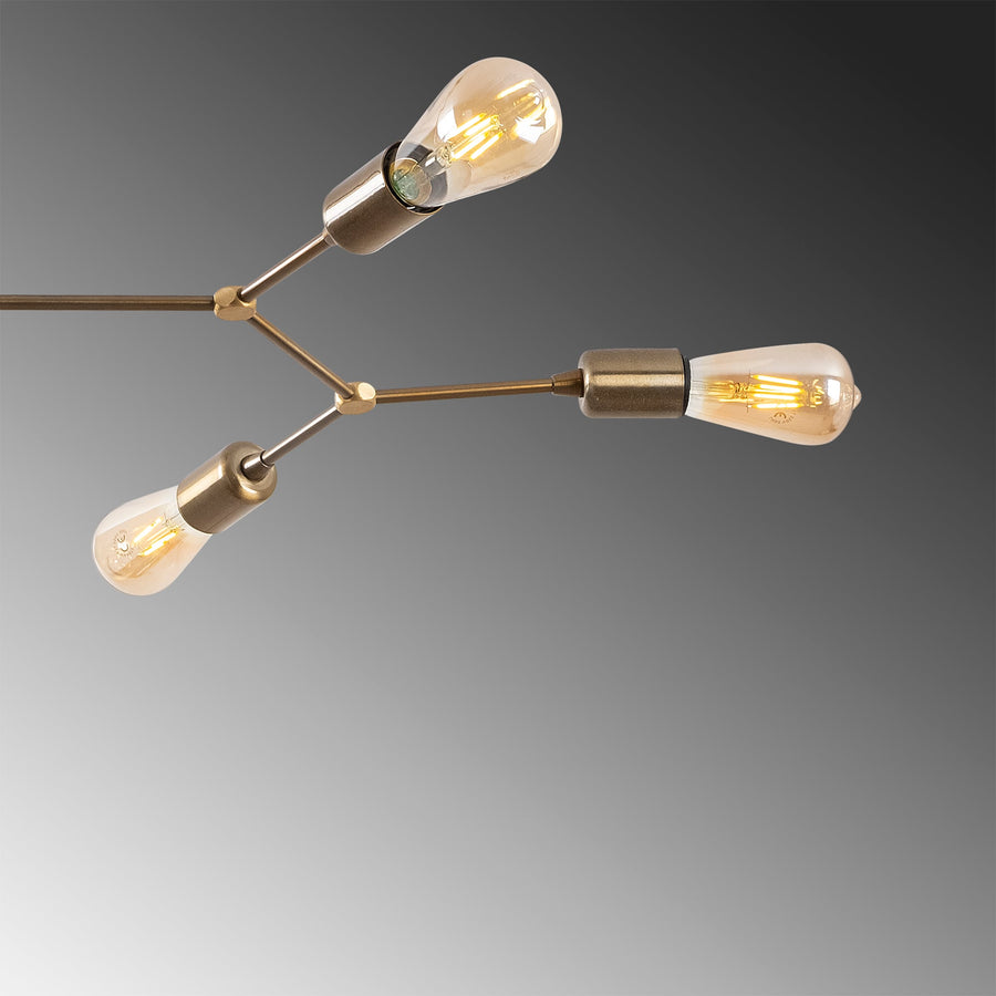 Sputnik 6'lı Metal Plafonyer Eskitme - Altin