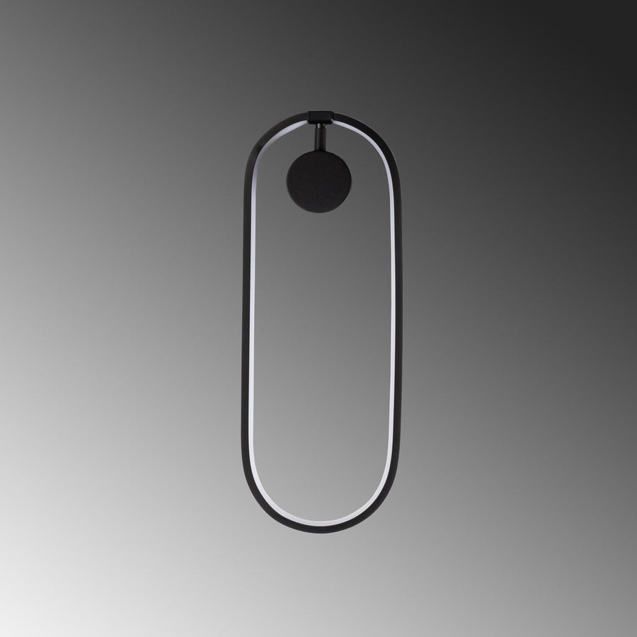 Oval LED Metal Aplik - Siyah