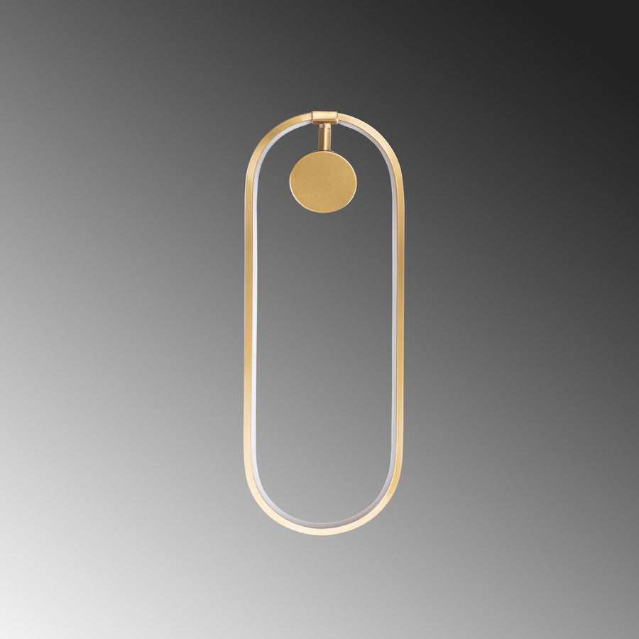 Oval LED Metal Aplik - Altın