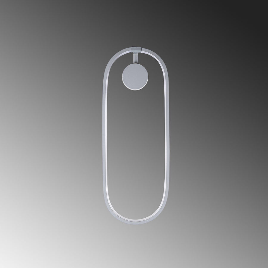 Oval LED Metal Aplik - Gümüş