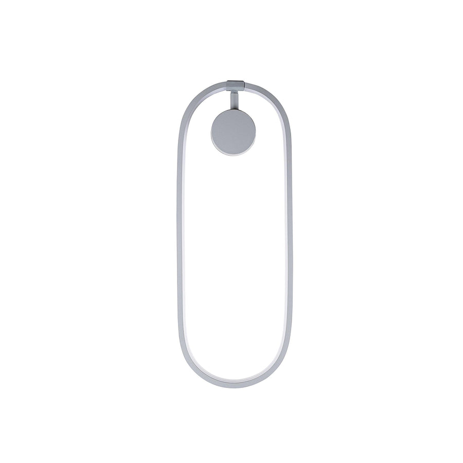 Oval LED Metal Aplik - Gümüş