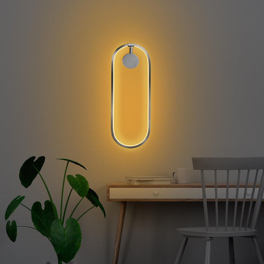 Oval LED Metal Aplik - Krom
