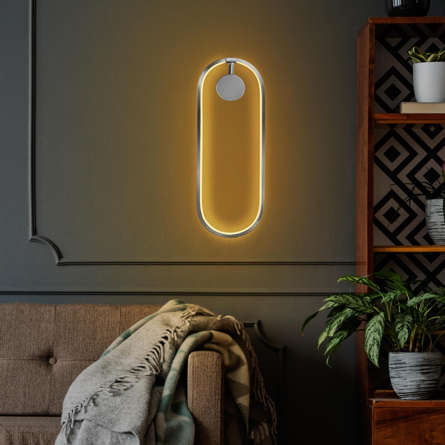 Oval LED Metal Aplik - Krom