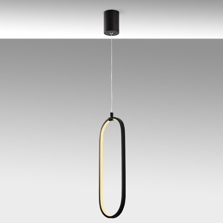 Oval LED Metal Tekli Sarkıt - Siyah
