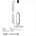 Oval LED Metal Tekli Sarkıt - Siyah