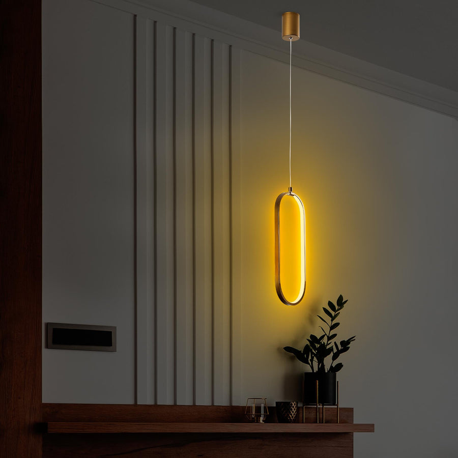 Oval LED Metal Tekli Sarkıt - Altın