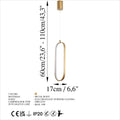 Oval LED Metal Tekli Sarkıt - Altın