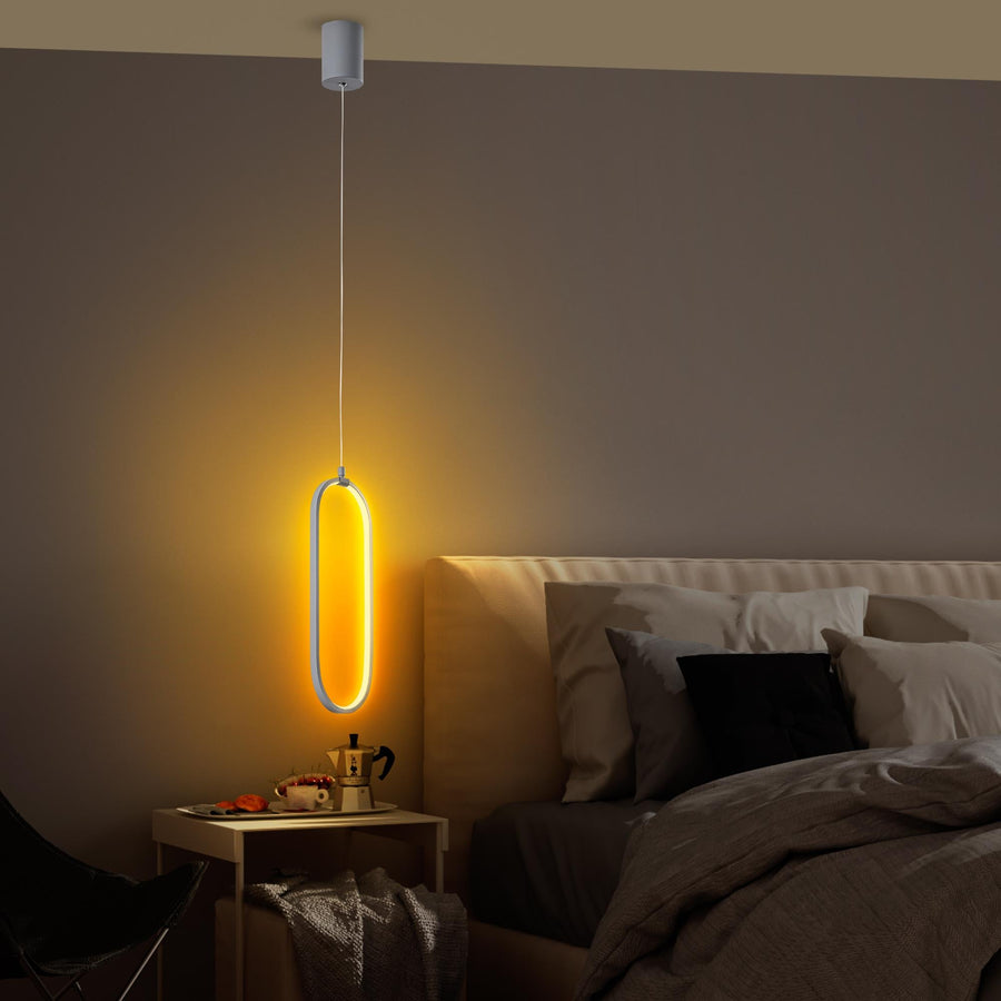 Oval LED Metal Tekli Sarkıt - Beyaz