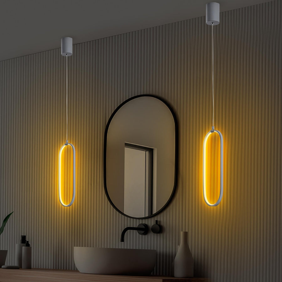 Oval LED Metal Tekli Sarkıt - Beyaz