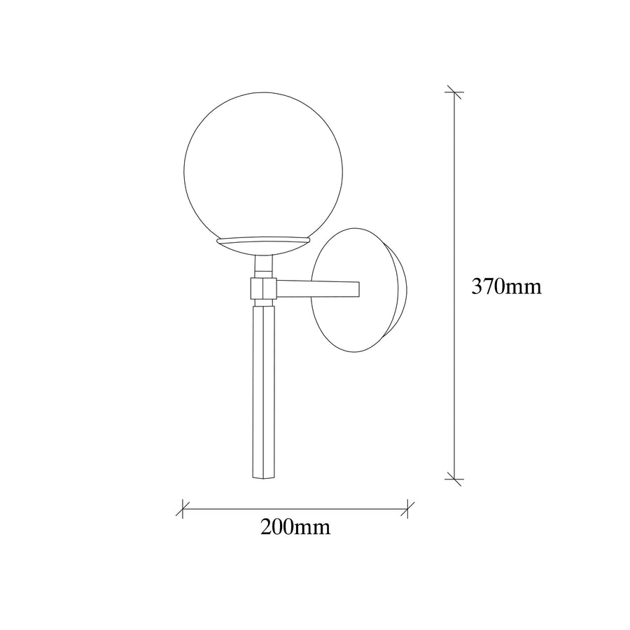 Gondol Tekli Cam Aplik Şeffaf - Siyah