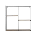 Grid Metal Ahsap Duvar Rafı - Siyah