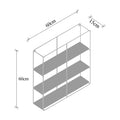 Buyuk Grid Metal Ahsap Duvar Rafı - Siyah