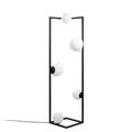 Küre Camlı 5'li Lambader Metal - Siyah
