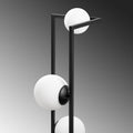 Küre Camlı 5'li Lambader Metal - Siyah