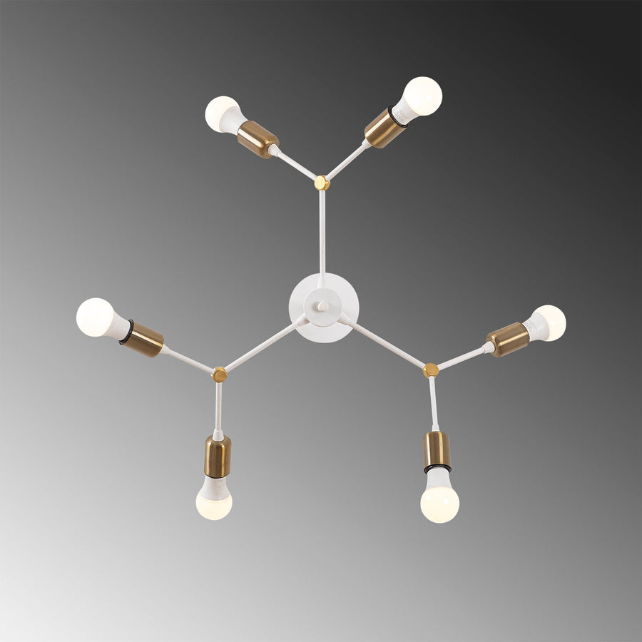 Sputnik 6'lı Metal Avize - Beyaz
