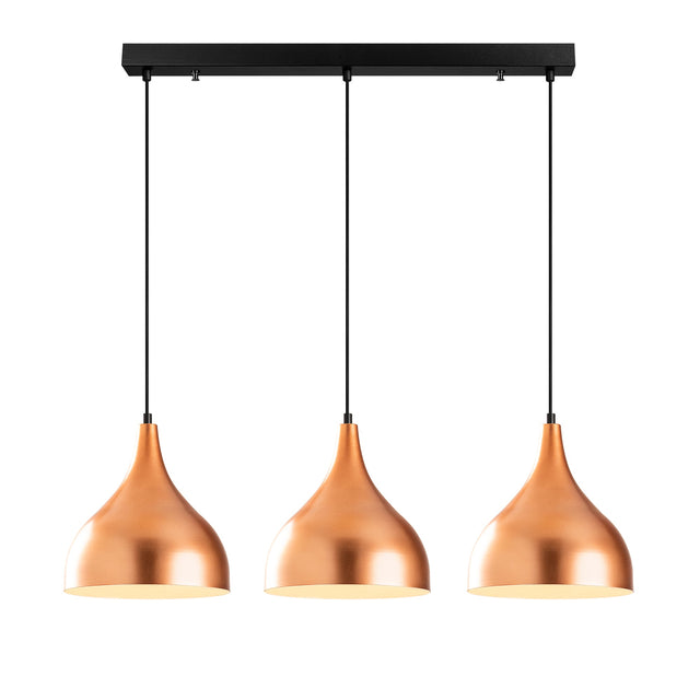 Modern 3'lü Sıralı Sarkıt Metal Damla - Bakır
