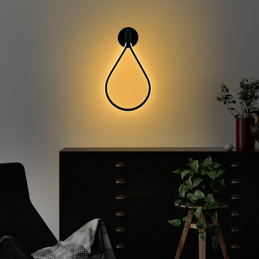 Damla Metal LED Aplik - Siyah