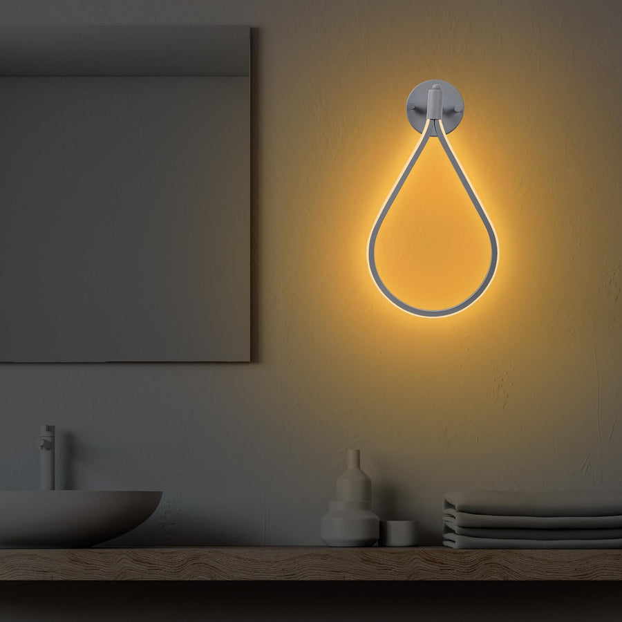Damla Metal LED Aplik - Gri