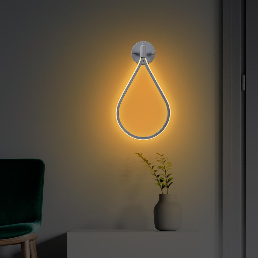 Damla Metal LED Aplik - Gri