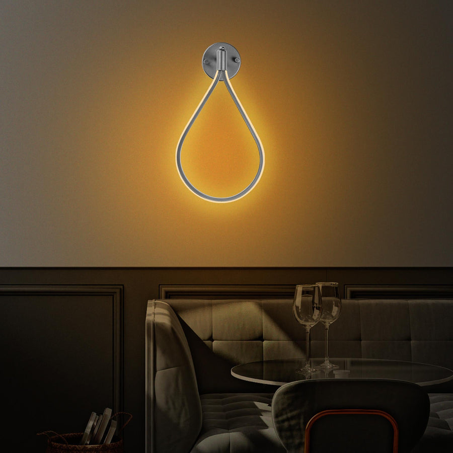 Damla Metal LED Aplik - Gümüş