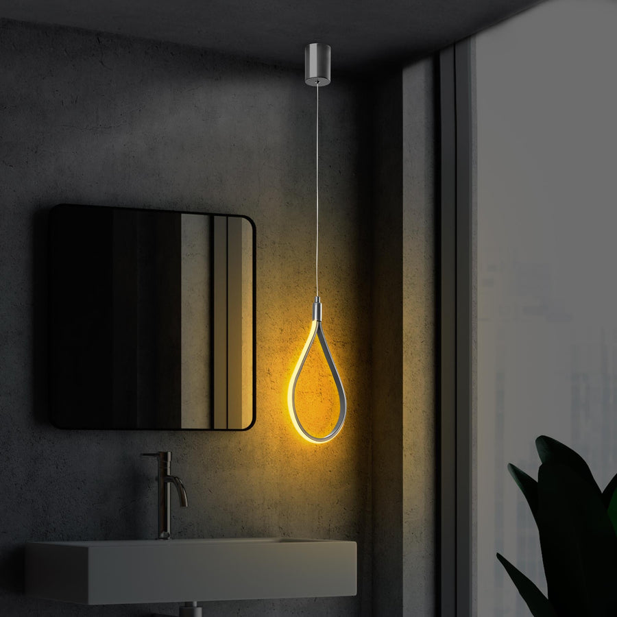 Damla Metal LED Tekli Sarkıt - Gümüş