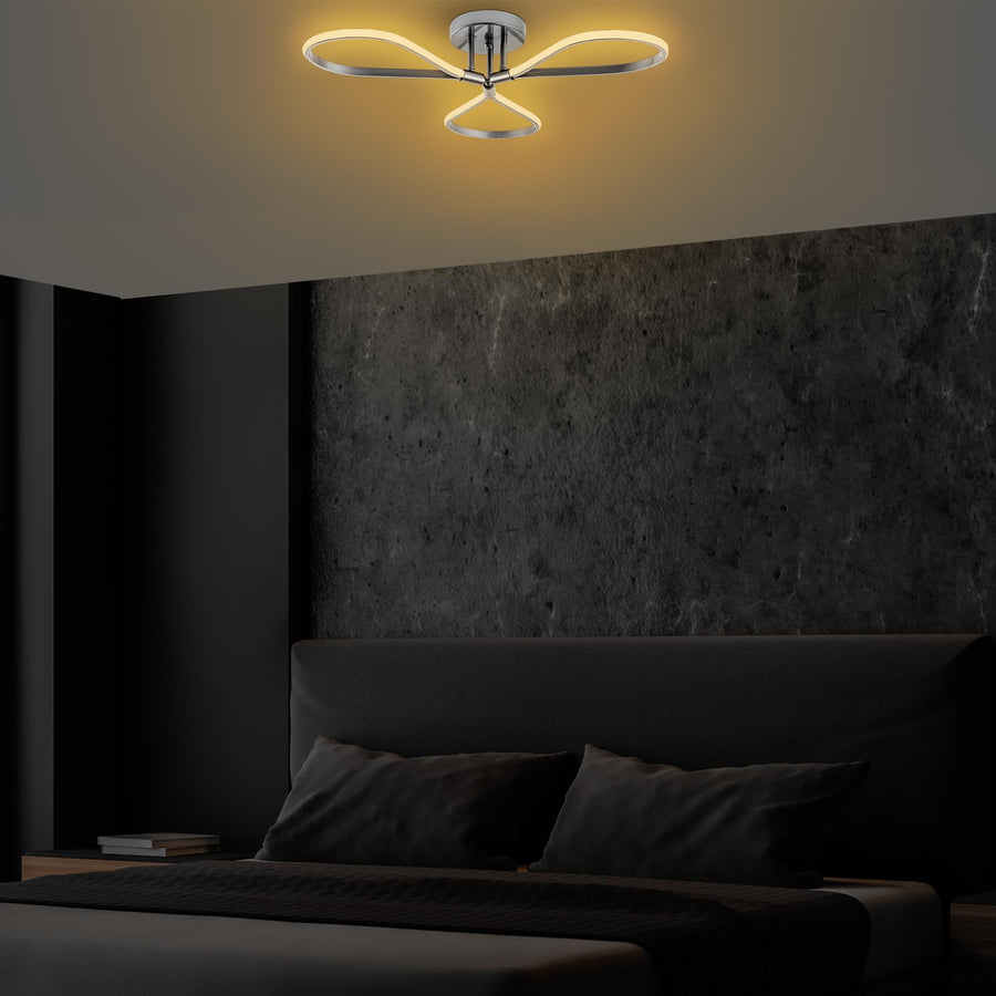 Yonca Metal LED Plafonyer - Gümüş